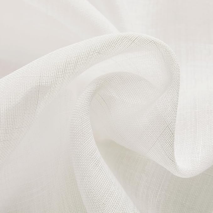 Joydeco Sheer Curtains 108 Inches Long, Cream Curtains - Image 8
