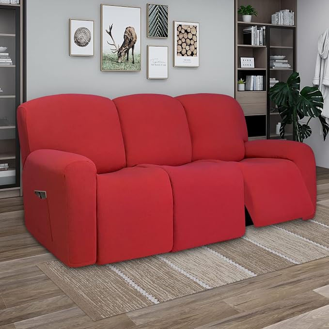 PureFit Super Stretch 3 Seats Recliner Sofa Couch Cover - Image 2
