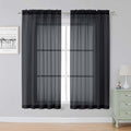 Simplebrand Black Sheer Curtains, 2 Panels Set by Simplebrand