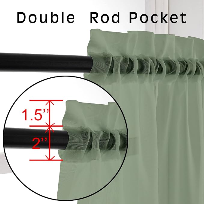 OVZME Bedroom Curtains 2 Panel Sets 84" Inch Length - Image 3