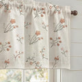 Kitchen Valances for Windows, Floral Embroidered Spring Linen Blend Farmhouse by Unknown