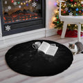 ThreadGlobe Fluffy Faux Rabbit Fur Circle Rug 3'x3', Cloud-Soft Area Rug by Unknown