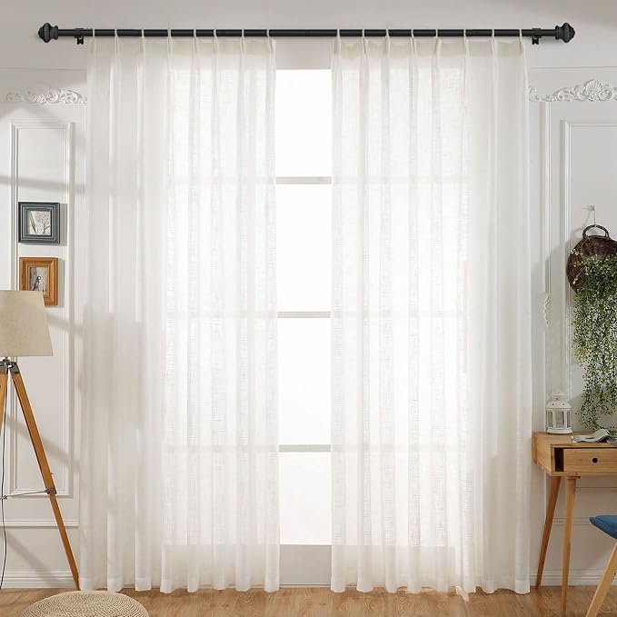 Curtain Rods for Windows 2 Pack 36-78 inch 5/8 inch Matte Black Curtain Rod - Image 7