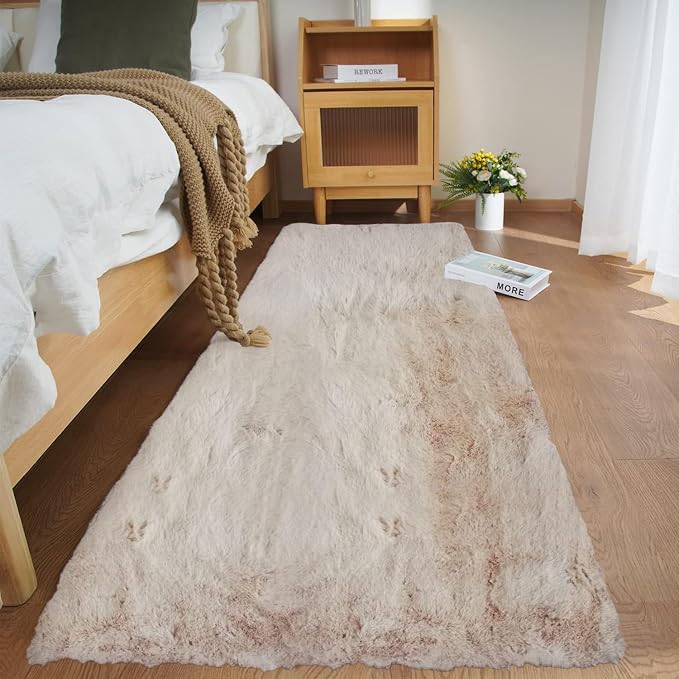 Ghouse Ultra Soft Faux Rabbit Fur Rug, Machine Washable Area Rugs by Ghouse