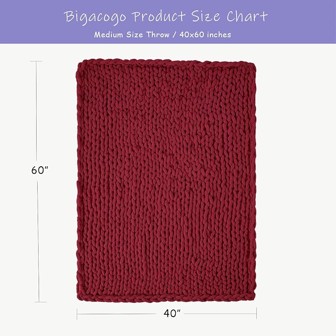 Bigacogo Chunky Knit Throw Blanket - Image 2