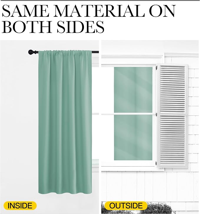 NICETOWN 2 Panels Blackout Curtains, Rod Pocket Thermal Insulated Drapes - Image 3