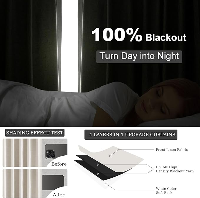 100% Blackout Curtains 70 Inch Wide 90 Inch Long - Image 6
