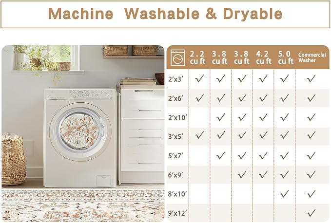 Washable Rugs 8x10 Area Rugs for Living Room, Rugs for Bedroom, Large Carpets - Image 9