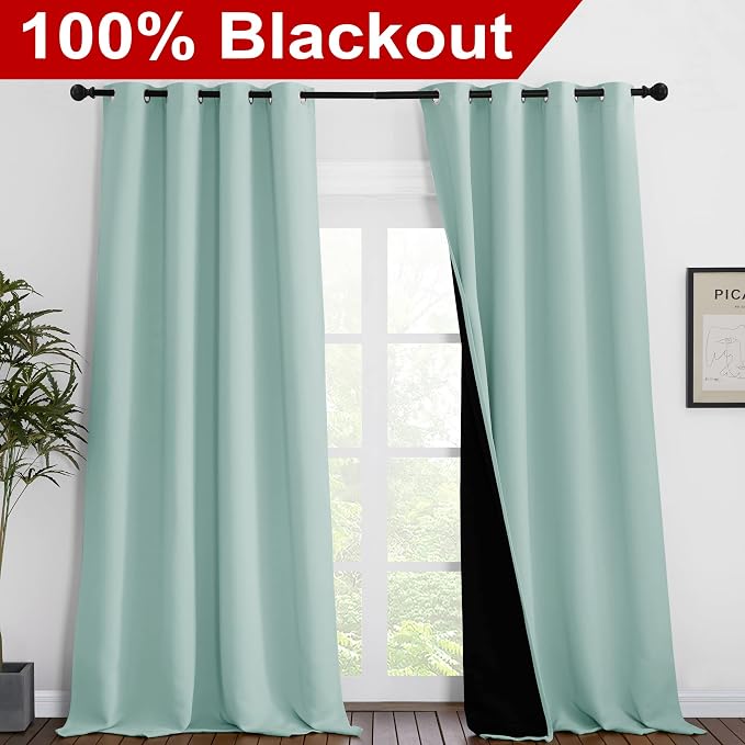 NICETOWN Full Shading Curtains 96 inches Long 2 Panels Set - Image 2