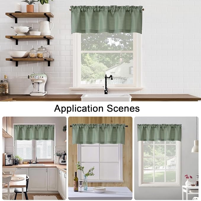 Chyhomenyc Sage Green Short Curtain Valance - Image 3