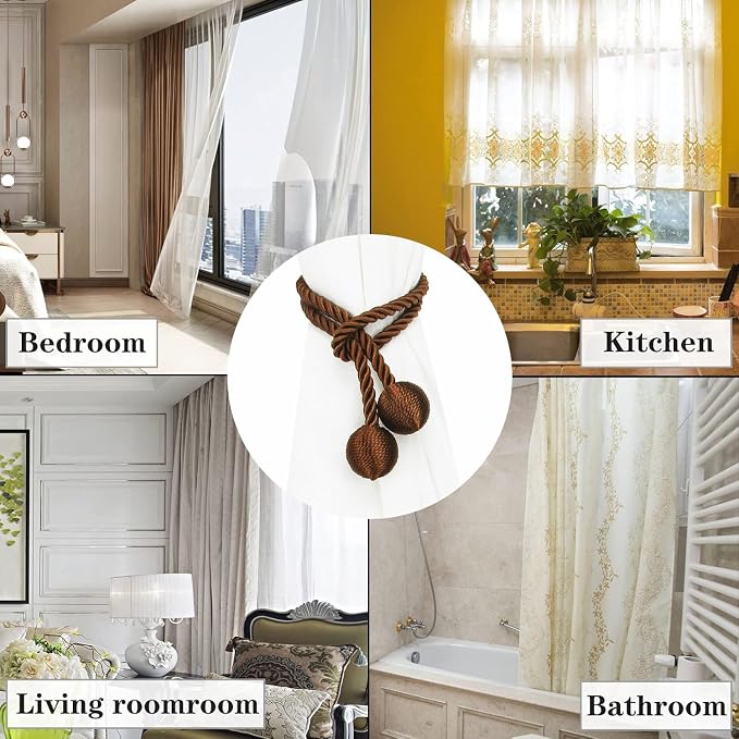 Curtain Tiebacks Outdoor Elegant Decorative Tie Backs Modern Rope Tiebacks - Image 5
