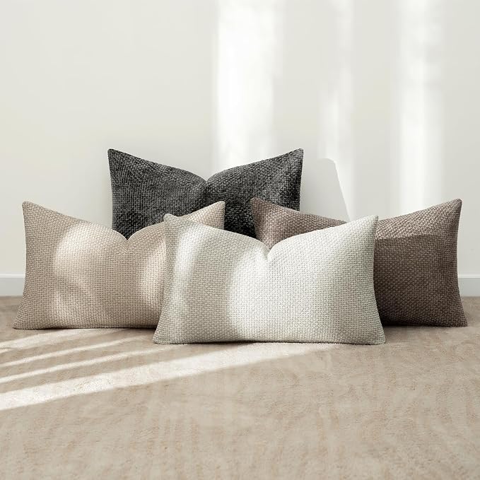 MIULEE Pack of 4 Couch Throw Pillow Covers 12x20 Inch Neutral Soft Decorative - Image 3