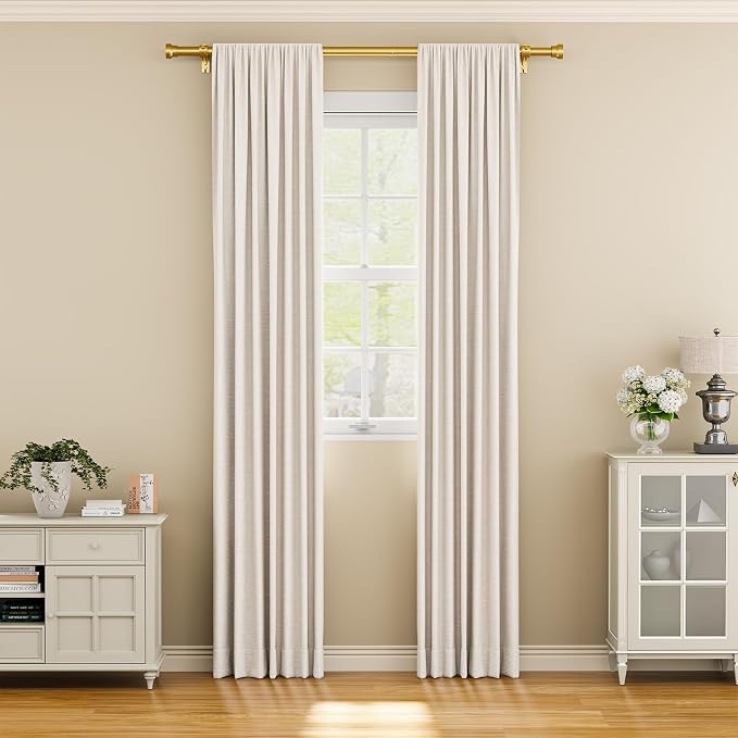 YaFex Curtain Rods 32-58 Inch, Heavy Duty 1 Inch Adjustable Curtain Rod - Image 2