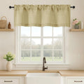 OVZME Valance for Windows, Light Filtering Faux Linen Textured Small Short by OVZME
