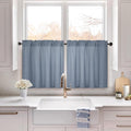 HOMEIDEAS Non-See-Through Stone Blue Privacy Sheer Kitchen Curtains, 30 X 24 by HOMEIDEAS