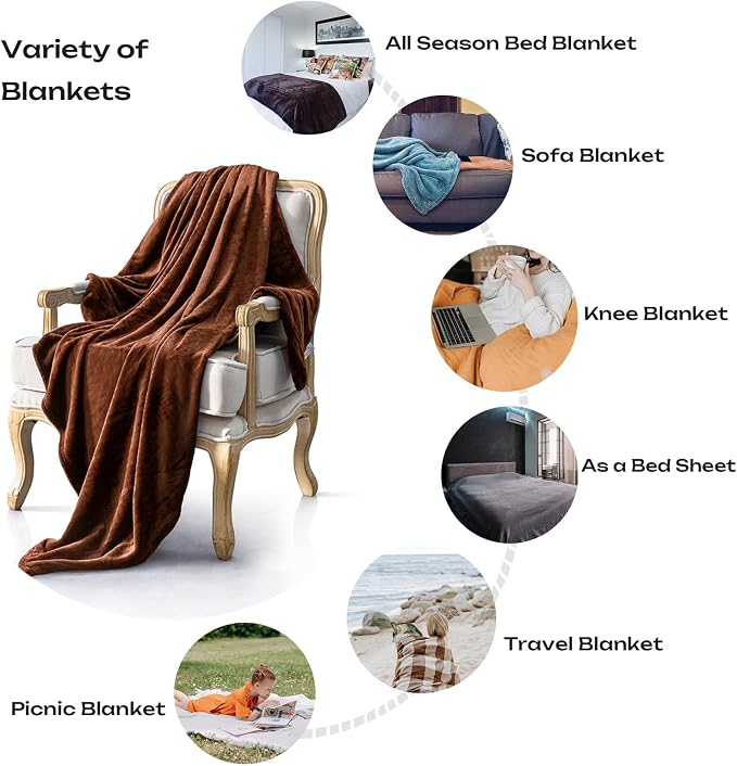 JIAHANNHA Flannel Fleece Blanket Throw Size, Super Soft Plush Cozy and - Image 3