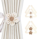 SRG 4pcs Handmade Rope Curtain Tiebacks | Boho Flower Curtain Holdbacks | by SRG