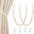 Wood Bead Curtain Tiebacks, KLOGTSIND Set of 2 Curtain Holdbacks by KLOGTSINDDirect