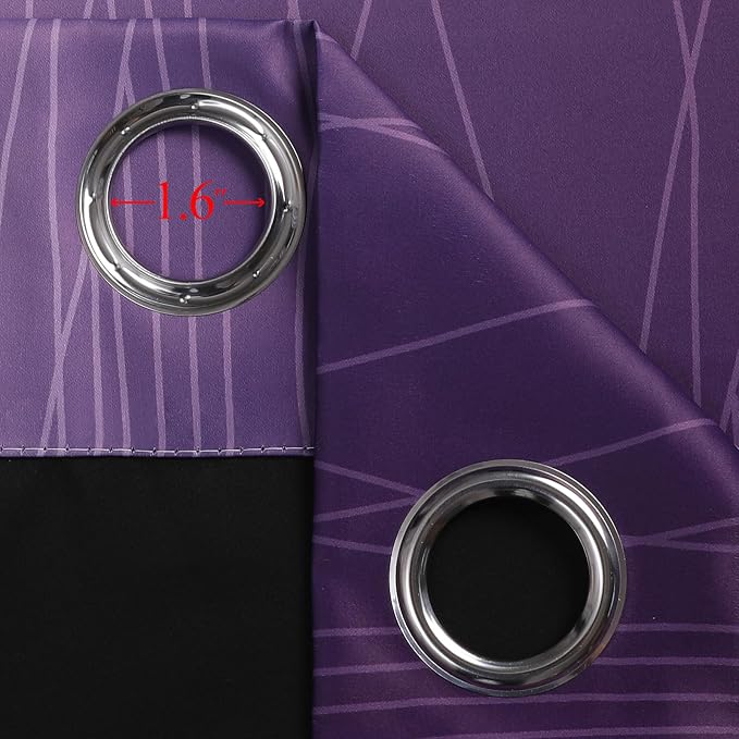 Estelar Textiler Purple and Black Ombre Blackout Curtains 108 Inch Length 2 - Image 7
