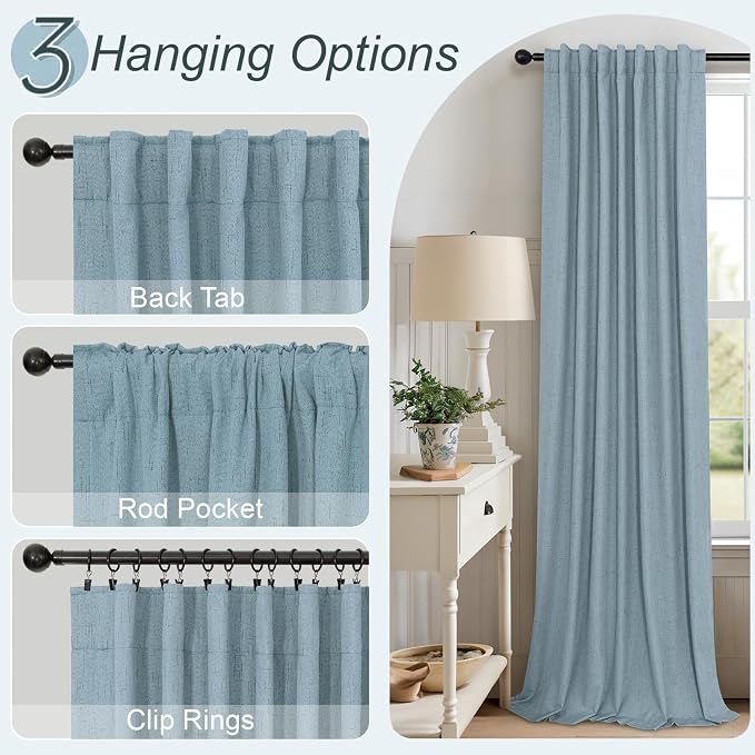 Light Blue Blackout Curtains 96 Inches Long - Image 6