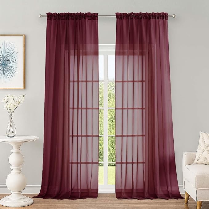 OWENIE Sheer Curtains 2 Panels Set by OWENIE