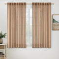 MIULEE Light Brown Linen Curtains 54 Inch Length 2 Panels by MIULEE