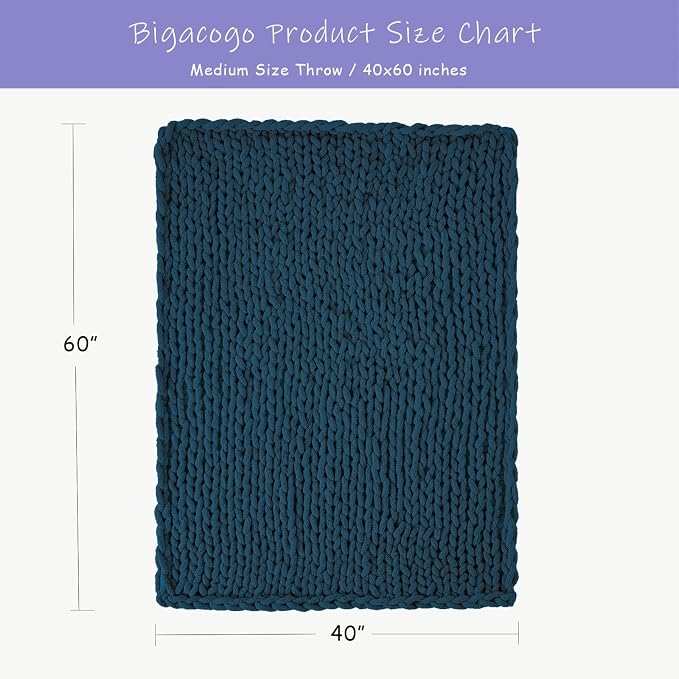 Bigacogo Chunky Knit Throw Blanket - Image 2