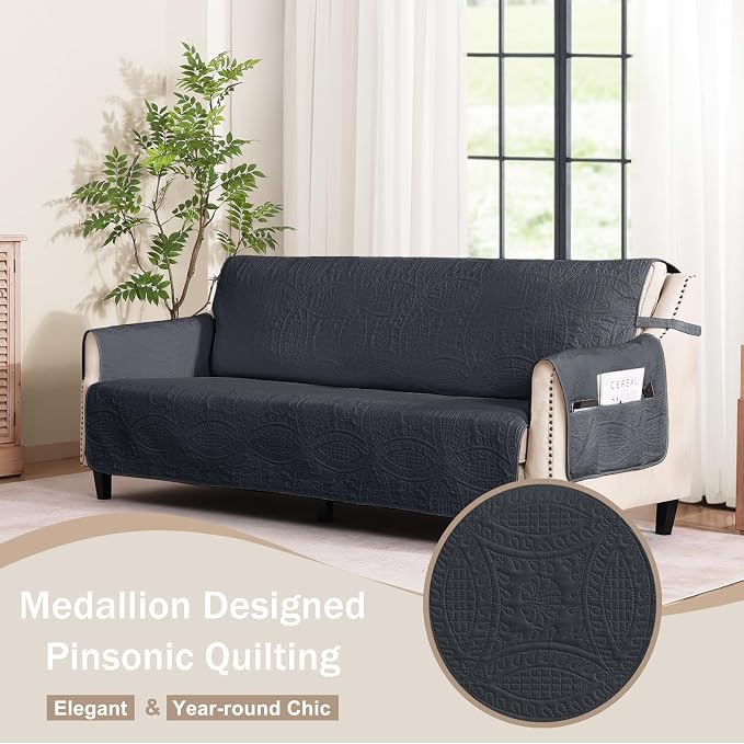 Black Quilted Recliner Covers, Waterproof Recliner Chair Covers, Lazy Boy Chair - Image 9