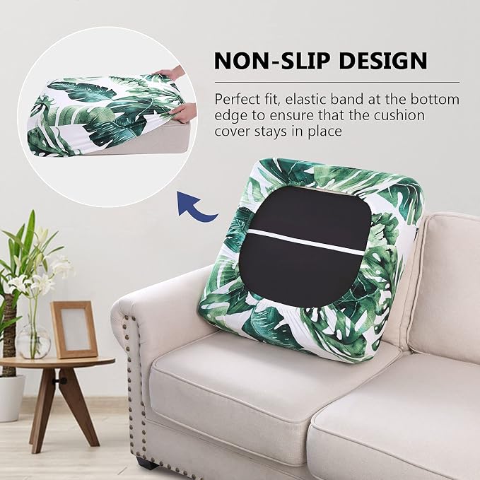 hyha Printed Couch Cushion Covers, Floral Sofa Covers Washable - Image 3