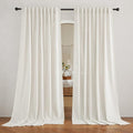 RYB HOME Faux Linen Blended Sheer Curtains, Light Filtering Ariy Vertical by RYBHOME