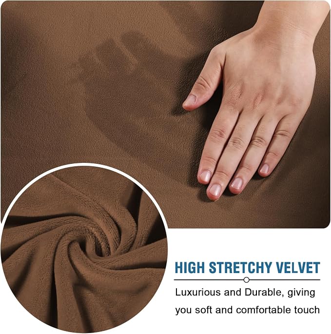 H.VERSAILTEX Modern Velvet Plush 4 Piece High Stretch Sofa Slipcover Sofa Cover - Image 4