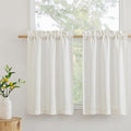 RYB HOME Cafe Curtains 24 inches Length, Linen Sheer Short Curtains by RYBHOME