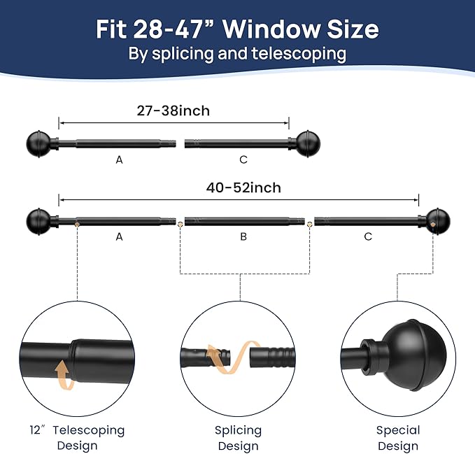ENJOYBASICS No Drill Curtain Rods - Image 3