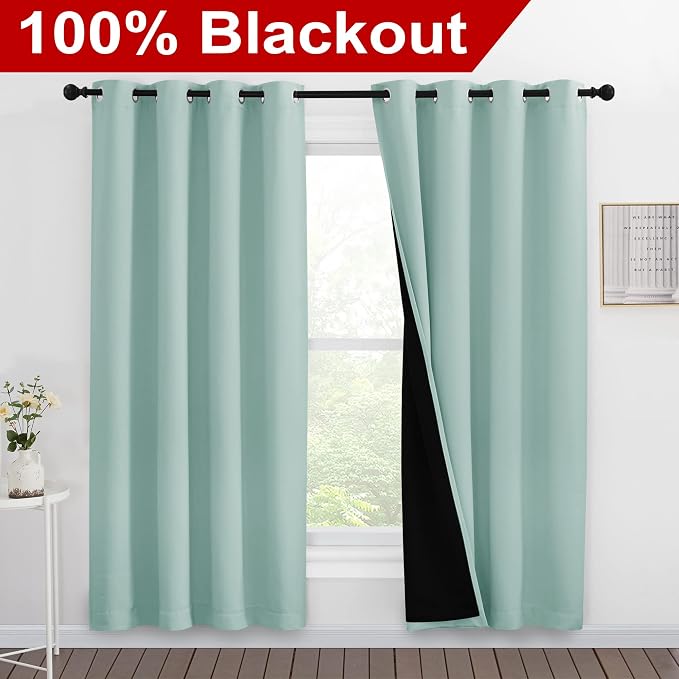 NICETOWN 100% Blackout Window Curtain Panels, Full Light Blocking Drapes - Image 2