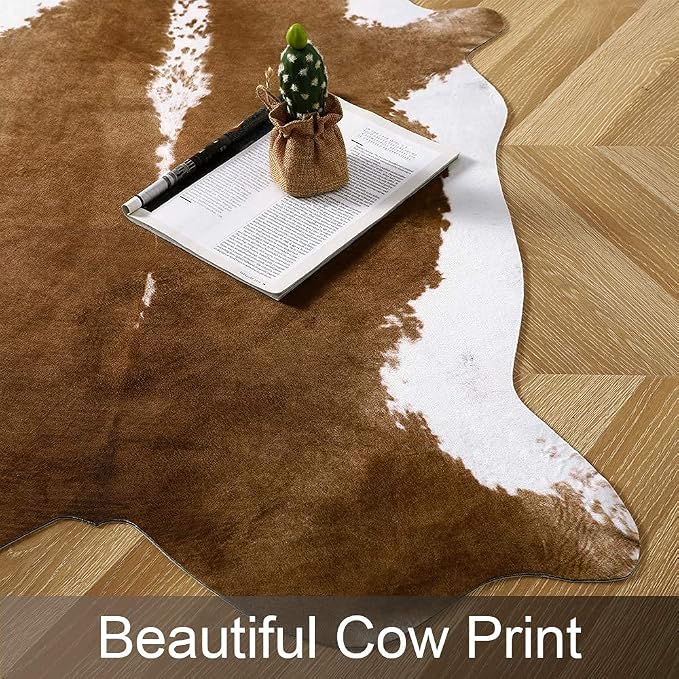AROGAN Premium Faux Cowhide Rug 6.2 x 5.2 Feet, Sturdy and Large Size Cow Print - Image 4