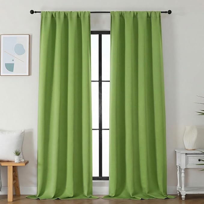 Simplebrand Ava Lime Blackout Curtains by Simplebrand