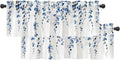 2 Pack Watercolor Blue Leaves Window Valance by debraleye