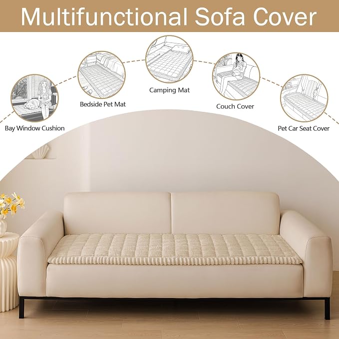 hyha Couch Covers for Dogs Washable, Non Slip Plush Dog Sofa Protectors - Image 3