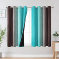 Estelar Textiler Brown and Teal Blackout Curtains 45 Inch Length, Light by ESTELARTEXTILER