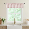 Blush Pink Valances for Windows, Light Filtering Faux Linen Textured Small by WelvetBLK