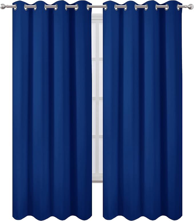 LEMOMO Blackout Curtains 52 x 84 inch/Royal Blue Curtains Set of 2 - Image 2