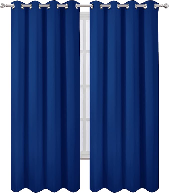 LEMOMO Blackout Curtains 52 x 95 inch/Royal Blue Curtains Set of 2 - Image 2