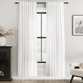White Linen Curtains 72 inch Long 2 Panel Set by Jolilight