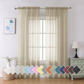 Aiyufeng Taupe Sheer Curtains 84 Inches Long 2 Panels Set, Semi Transparent by Aiyufeng