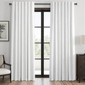 Beige White Linen blackout curtains 84 inch long 2 Panels 100% Black out Linen by Topfinel