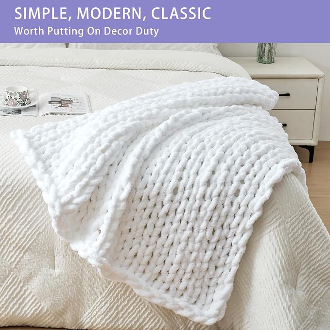 Bigacogo Chunky Knit Throw Blanket - Image 3