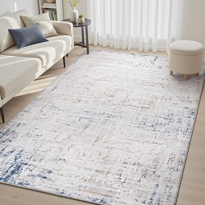 4 x 6 Area Rugs for Living Room, Machine Washable Non Slip Rug Ultra Soft Low by AMOAMI