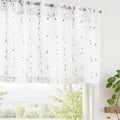 jinchan Valance Curtains for Windows 16 Inch Colorful Mini Pom-Pom Country by JINCHAN