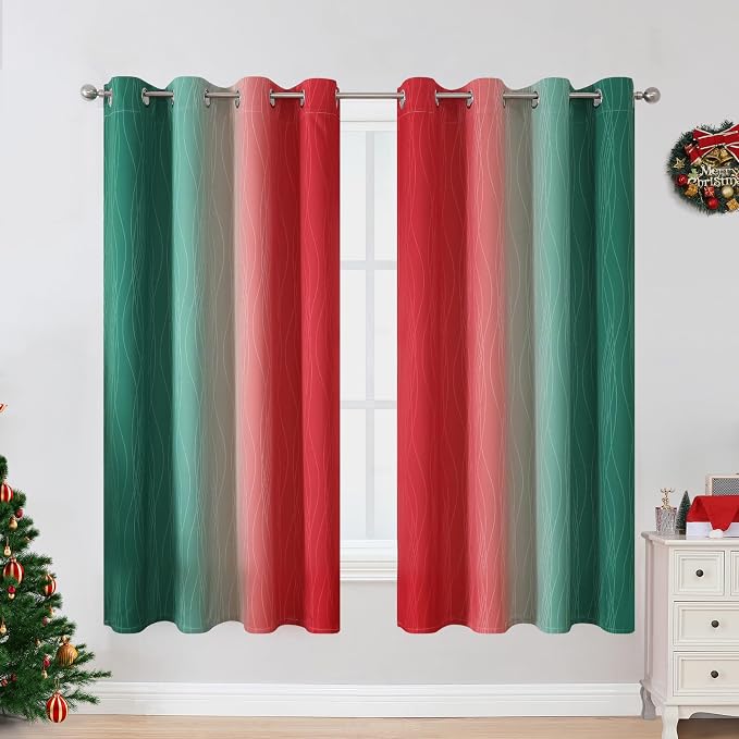 Estelar Textiler Red and Green Blackout Curtains - Image 2