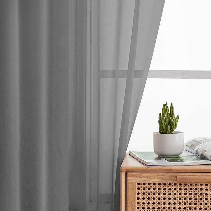 Kitchen Curtains 24 Inch Length Tier 2 Pieces, Cafe Bathroom Basement Rod - Image 7